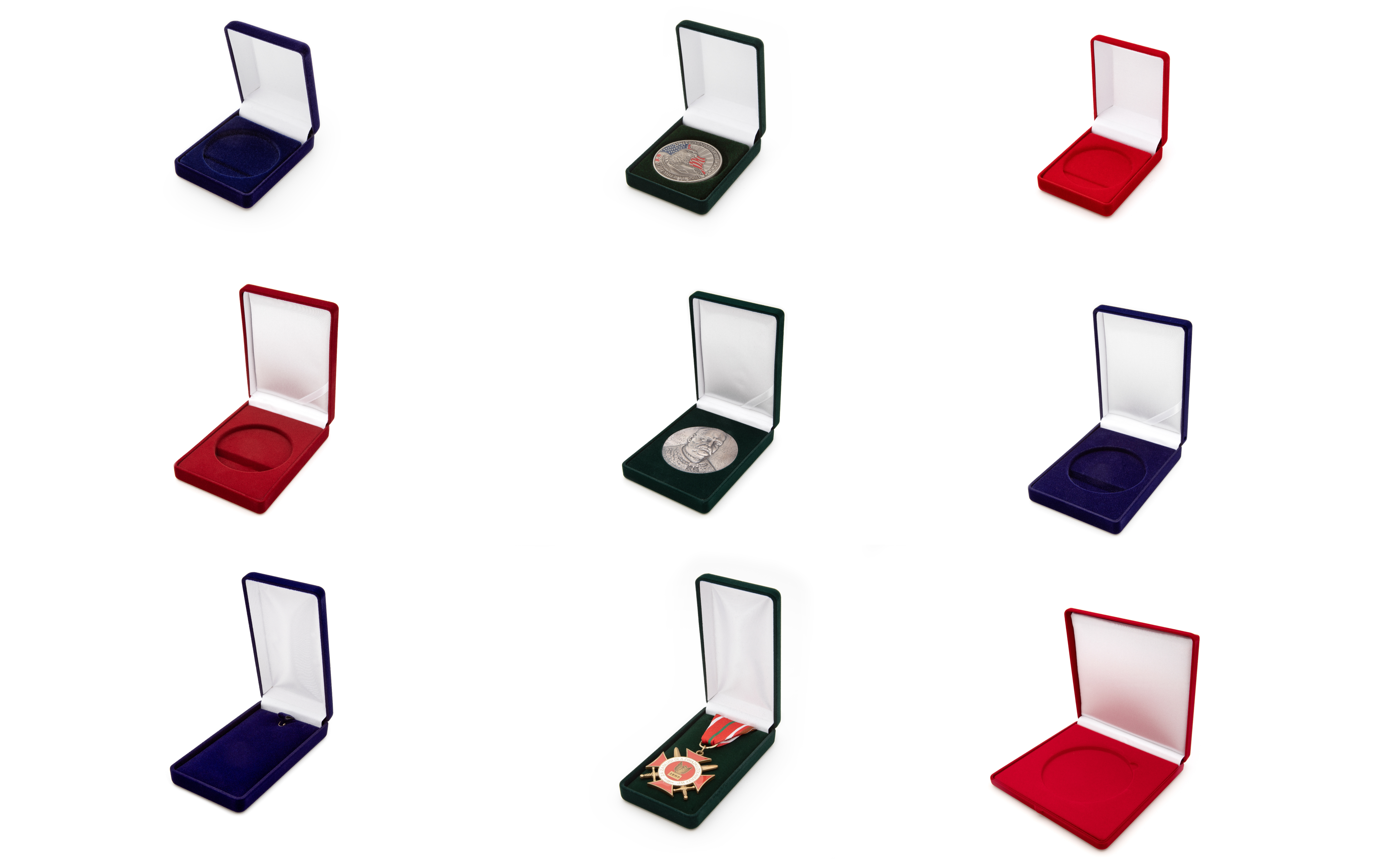 Estuches flocados para medallas